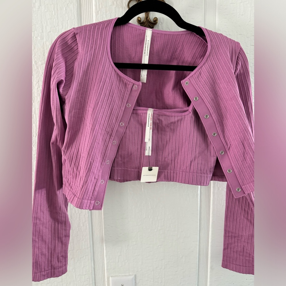 NWT ANTHROPOLOGIE Cardigan/ bra/ shorts set
